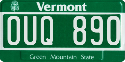 VT license plate OUQ890