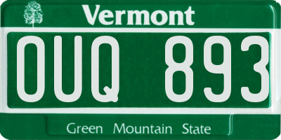 VT license plate OUQ893