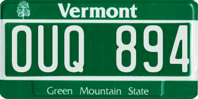 VT license plate OUQ894