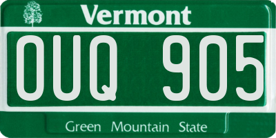 VT license plate OUQ905