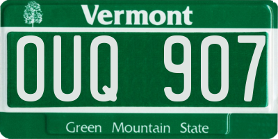 VT license plate OUQ907