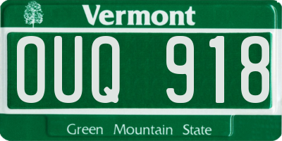 VT license plate OUQ918