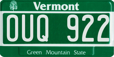 VT license plate OUQ922