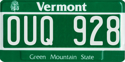 VT license plate OUQ928
