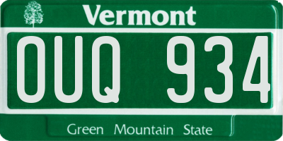 VT license plate OUQ934