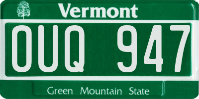 VT license plate OUQ947