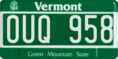 VT license plate OUQ958
