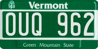VT license plate OUQ962