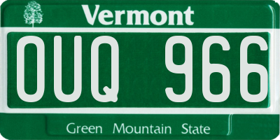 VT license plate OUQ966