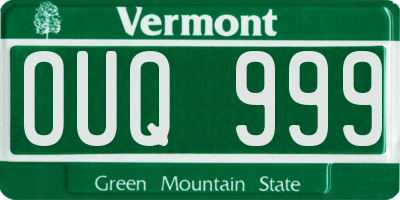 VT license plate OUQ999