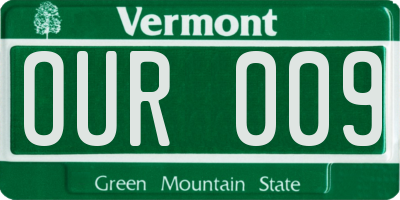 VT license plate OUR009
