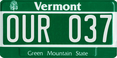 VT license plate OUR037