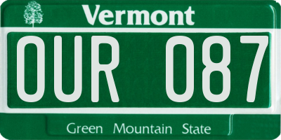 VT license plate OUR087