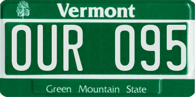 VT license plate OUR095