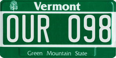 VT license plate OUR098
