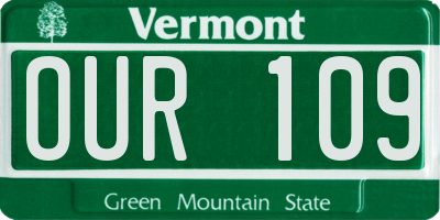 VT license plate OUR109