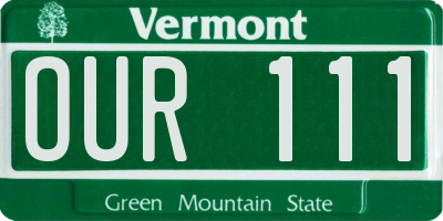 VT license plate OUR111