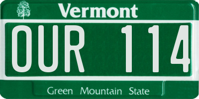 VT license plate OUR114
