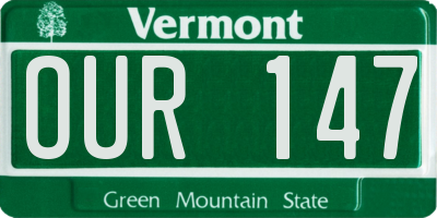 VT license plate OUR147