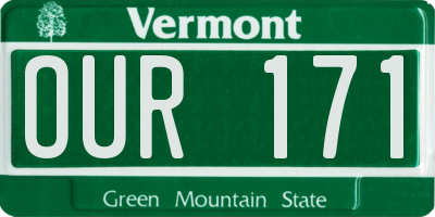 VT license plate OUR171