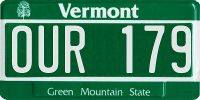 VT license plate OUR179