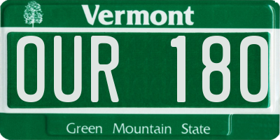 VT license plate OUR180