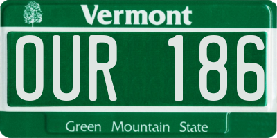 VT license plate OUR186