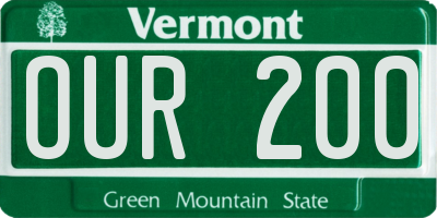 VT license plate OUR200