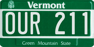 VT license plate OUR211