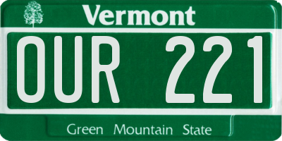 VT license plate OUR221