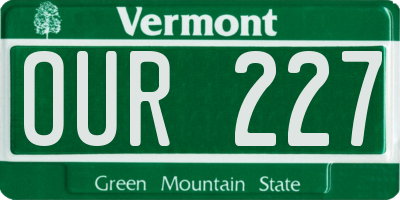 VT license plate OUR227