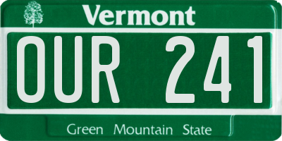 VT license plate OUR241