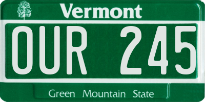 VT license plate OUR245