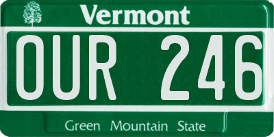 VT license plate OUR246