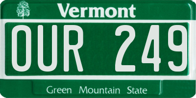 VT license plate OUR249
