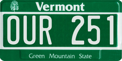 VT license plate OUR251