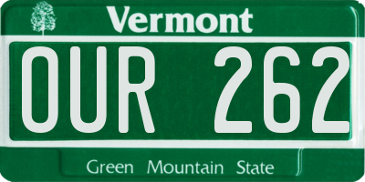 VT license plate OUR262