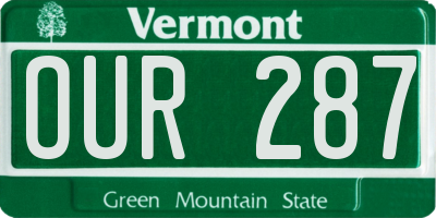 VT license plate OUR287