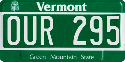 VT license plate OUR295