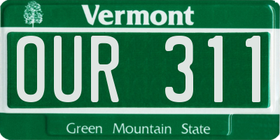 VT license plate OUR311