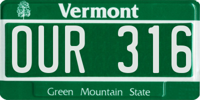 VT license plate OUR316