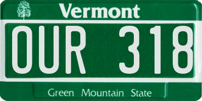 VT license plate OUR318
