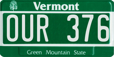 VT license plate OUR376