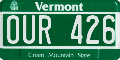 VT license plate OUR426