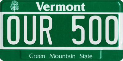 VT license plate OUR500