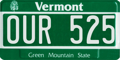 VT license plate OUR525