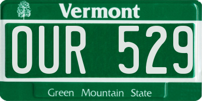 VT license plate OUR529