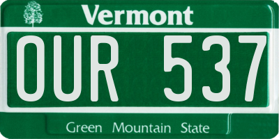 VT license plate OUR537