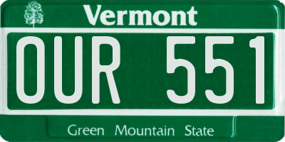 VT license plate OUR551