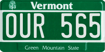 VT license plate OUR565